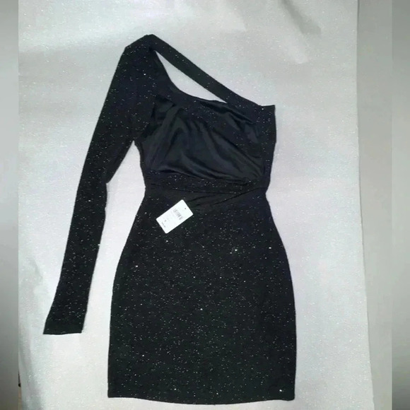 Black One-Shoulder Bodycon Mini Dress - Windsor - Size S - NWT - Picture 3 of 5